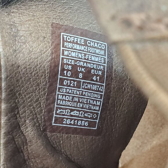 Chaco Shoes Womens Size 10 Coffee Brown Leather Wayfarer Post Thong Sandals - Picture 10 of 11